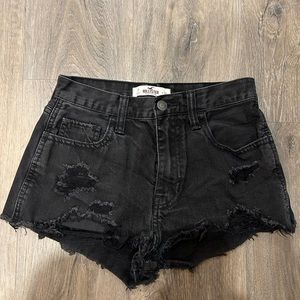 Hollister Low Rise Jean Denim Black Shorts w24